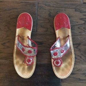 Jack Rogers size 8 red clear sandals